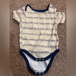 Chick Pea Yellow and Navy Patterned Bodysuit